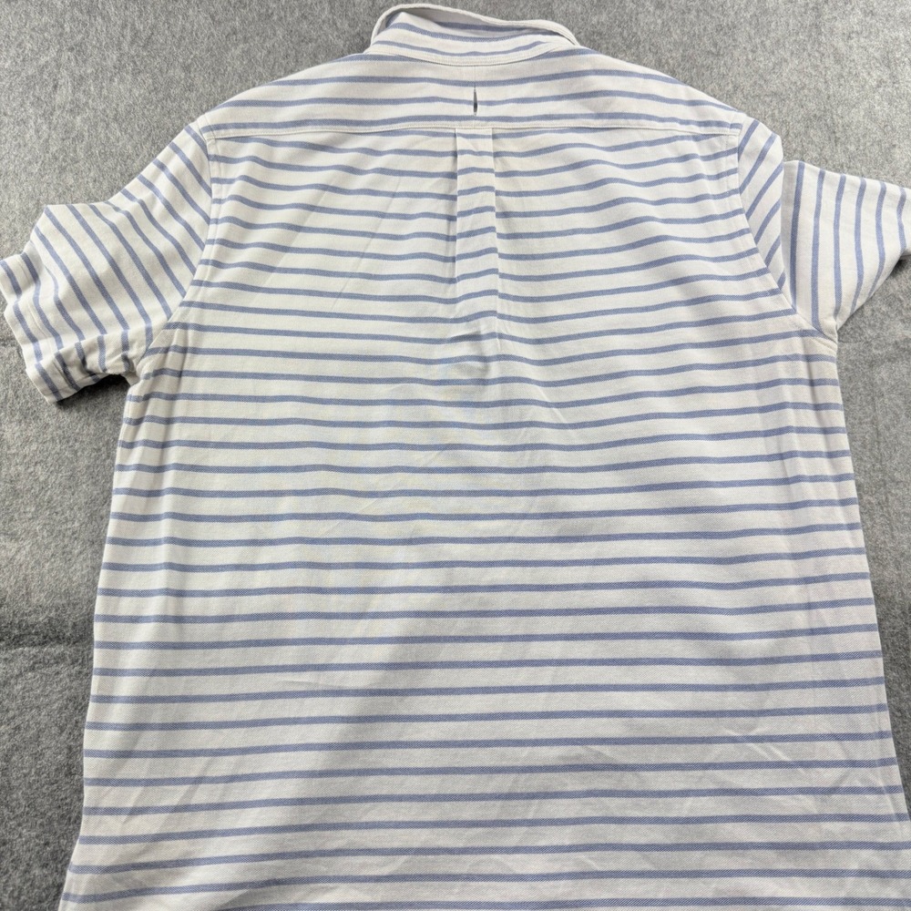 Ralph‎ Lauren Polo Shirt Mens L Knit Oxford Stripe S S Flesh Pony Preppy Defect - Picture 11 of 15